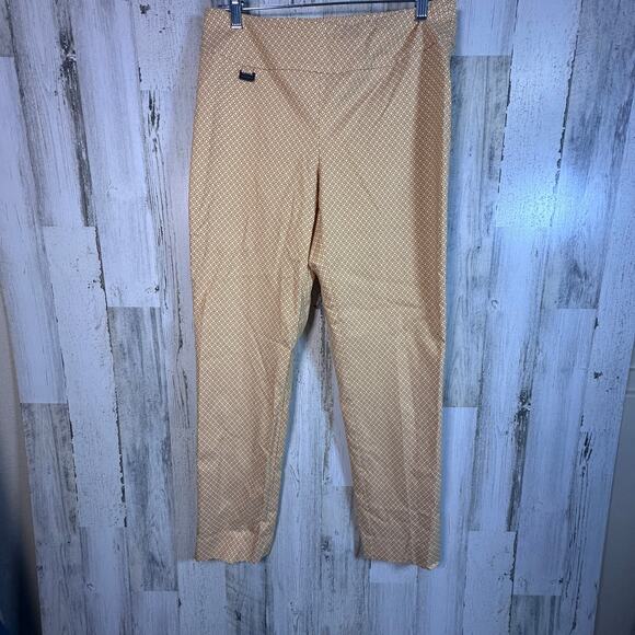 Peck & Peck Orange Geo Stretch Pants 10 | MSRP: $59 | Vibrant, Pull-On - Picture 1 of 7